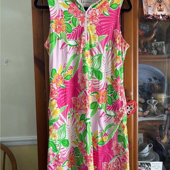 G Lifestyle Golf “Gals on the Green” Tropical Floral Sleeveless Dress - Picture 1 of 8